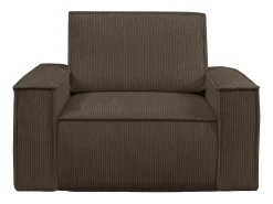 Poltrona*Vente-unique Poltrona em veludo canelado com estilo design AMELIA Castanho