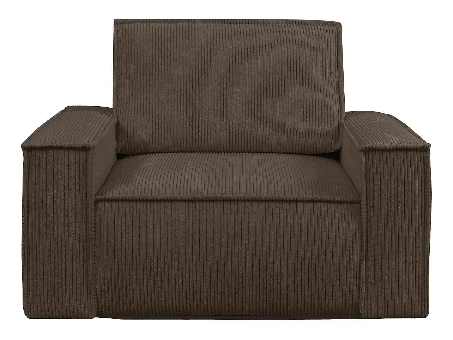 Poltrona*Vente-unique Poltrona em veludo canelado com estilo design AMELIA Castanho