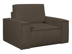 Poltrona*Vente-unique Poltrona em veludo canelado com estilo design AMELIA Castanho