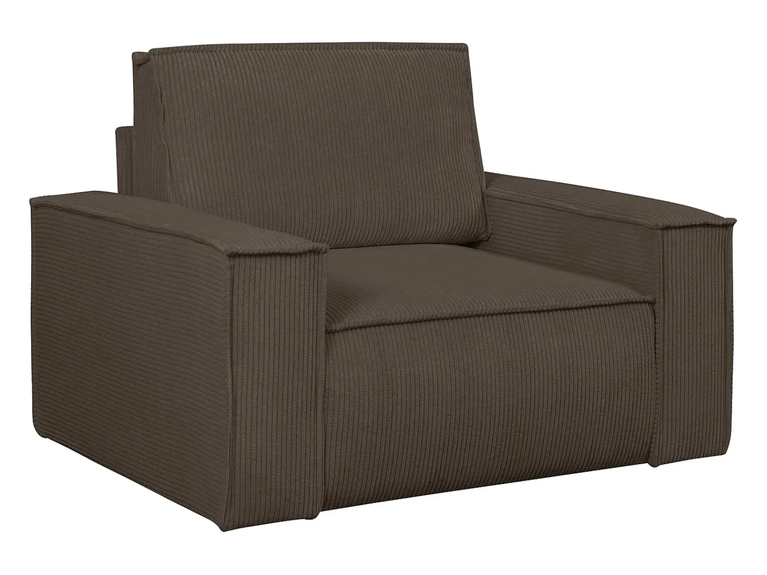 Poltrona*Vente-unique Poltrona em veludo canelado com estilo design AMELIA Castanho