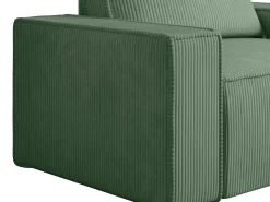 Vente-unique Poltrona em veludo canelado verde amêndoa de estilo design AMELIA^ Poltrona
