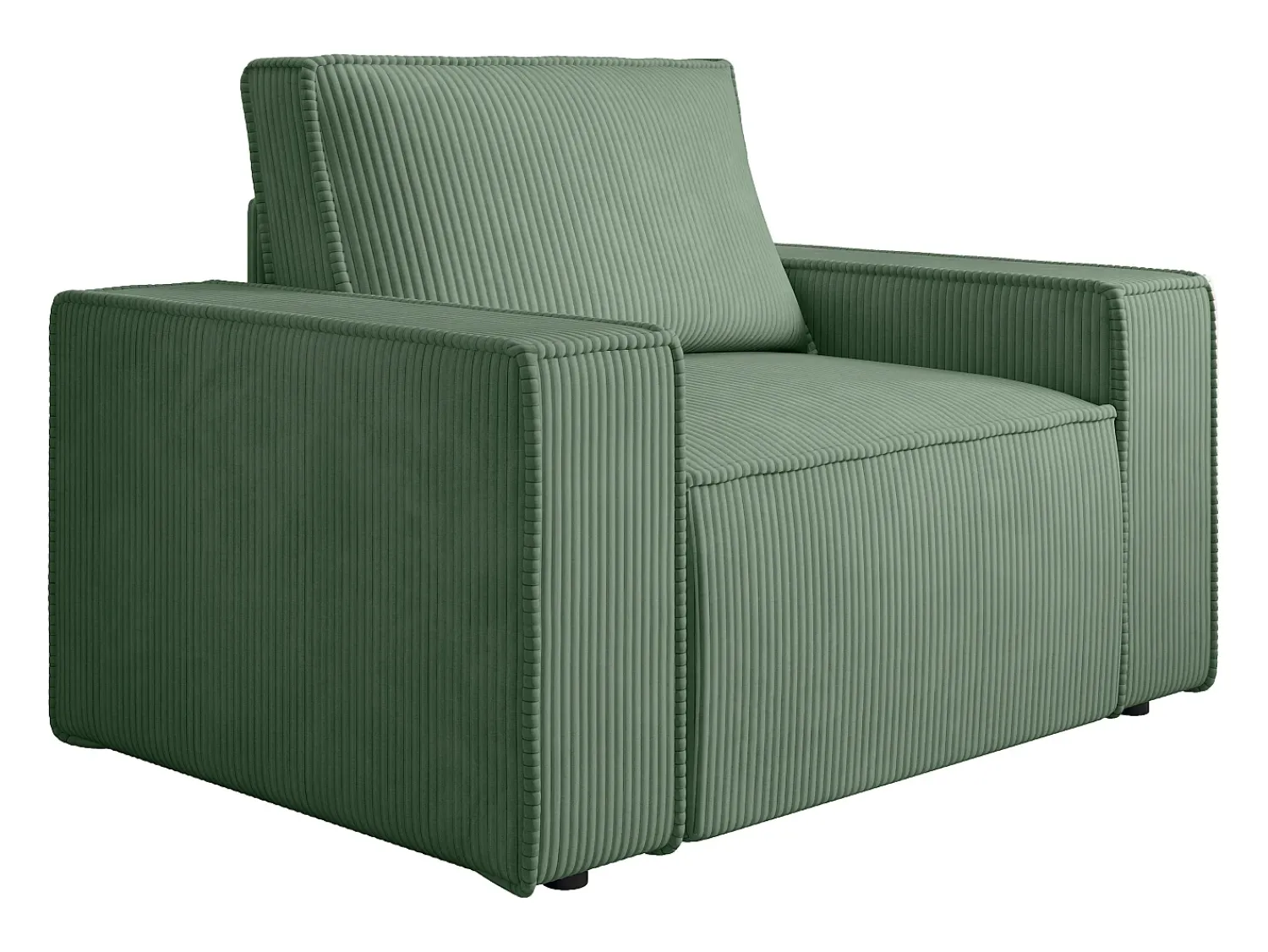 Vente-unique Poltrona em veludo canelado verde amêndoa de estilo design AMELIA^ Poltrona