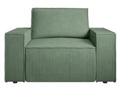 Vente-unique Poltrona em veludo canelado verde amêndoa de estilo design AMELIA^ Poltrona