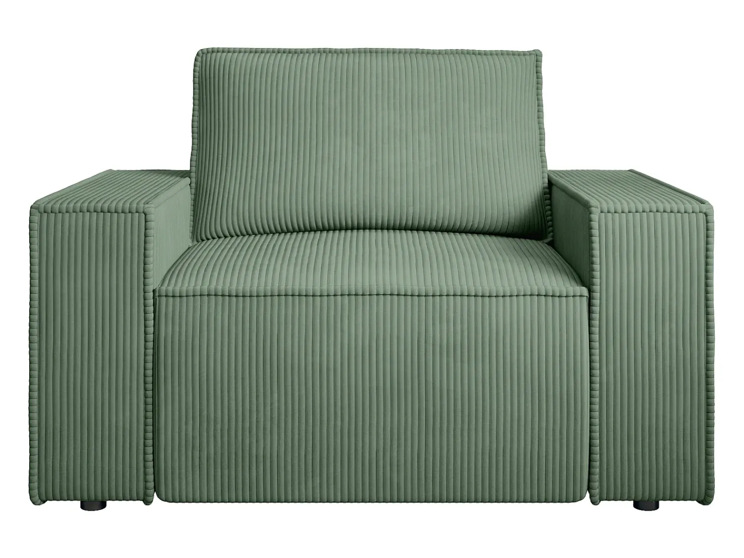 Vente-unique Poltrona em veludo canelado verde amêndoa de estilo design AMELIA^ Poltrona