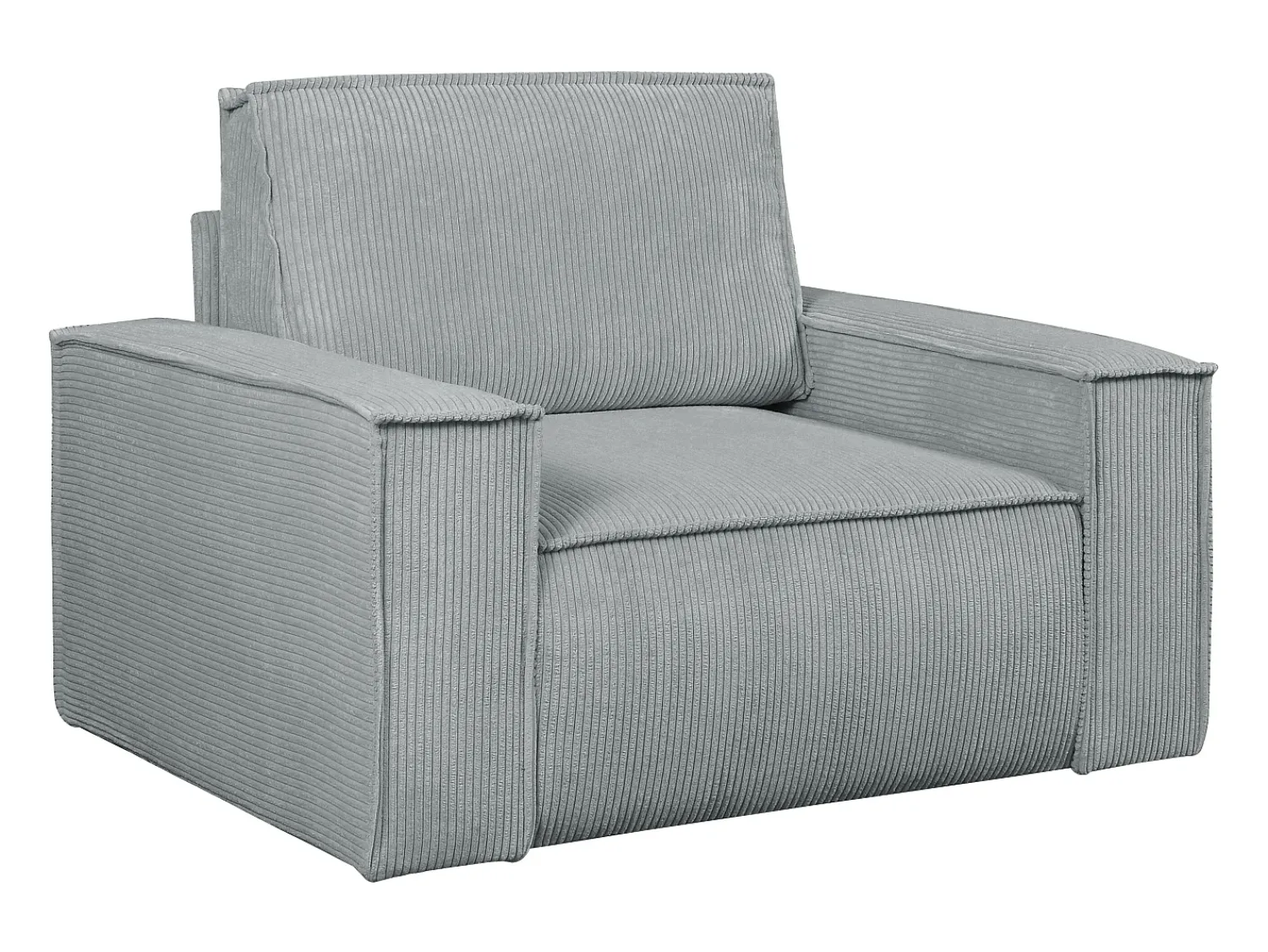 Poltrona|Vente-unique Poltrona em veludo canelado cinza-claro com estilo design AMELIA Cinzento claro