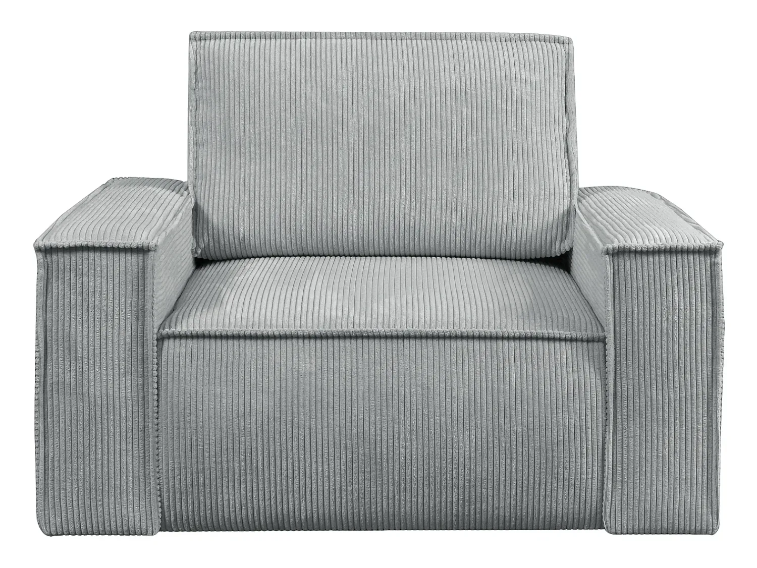 Poltrona|Vente-unique Poltrona em veludo canelado cinza-claro com estilo design AMELIA Cinzento claro