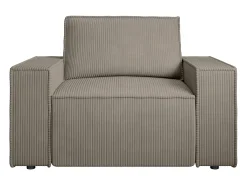 Poltrona|Vente-unique Poltrona em veludo canelado de estilo design AMELIA Taupe