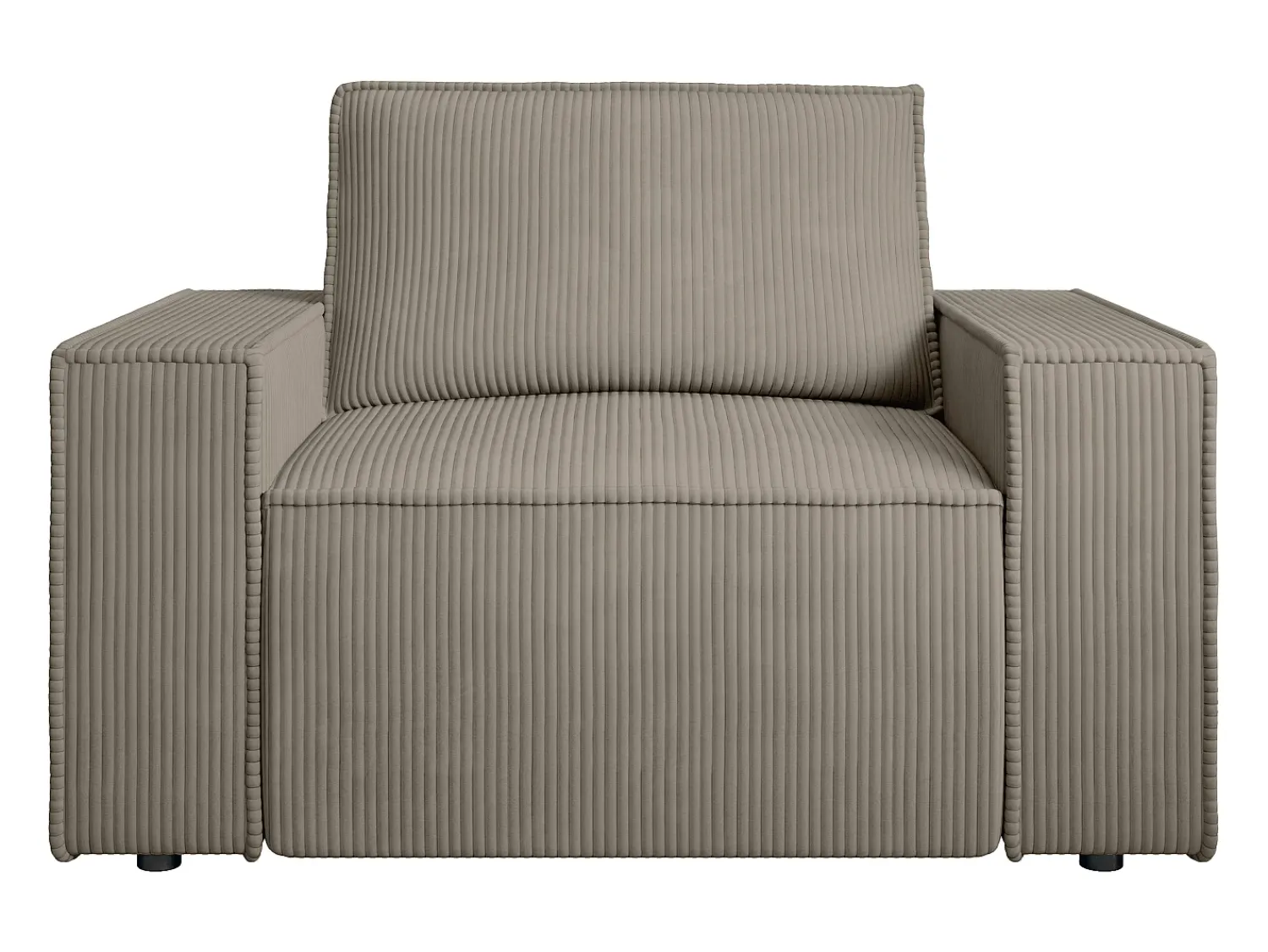Poltrona|Vente-unique Poltrona em veludo canelado de estilo design AMELIA Taupe