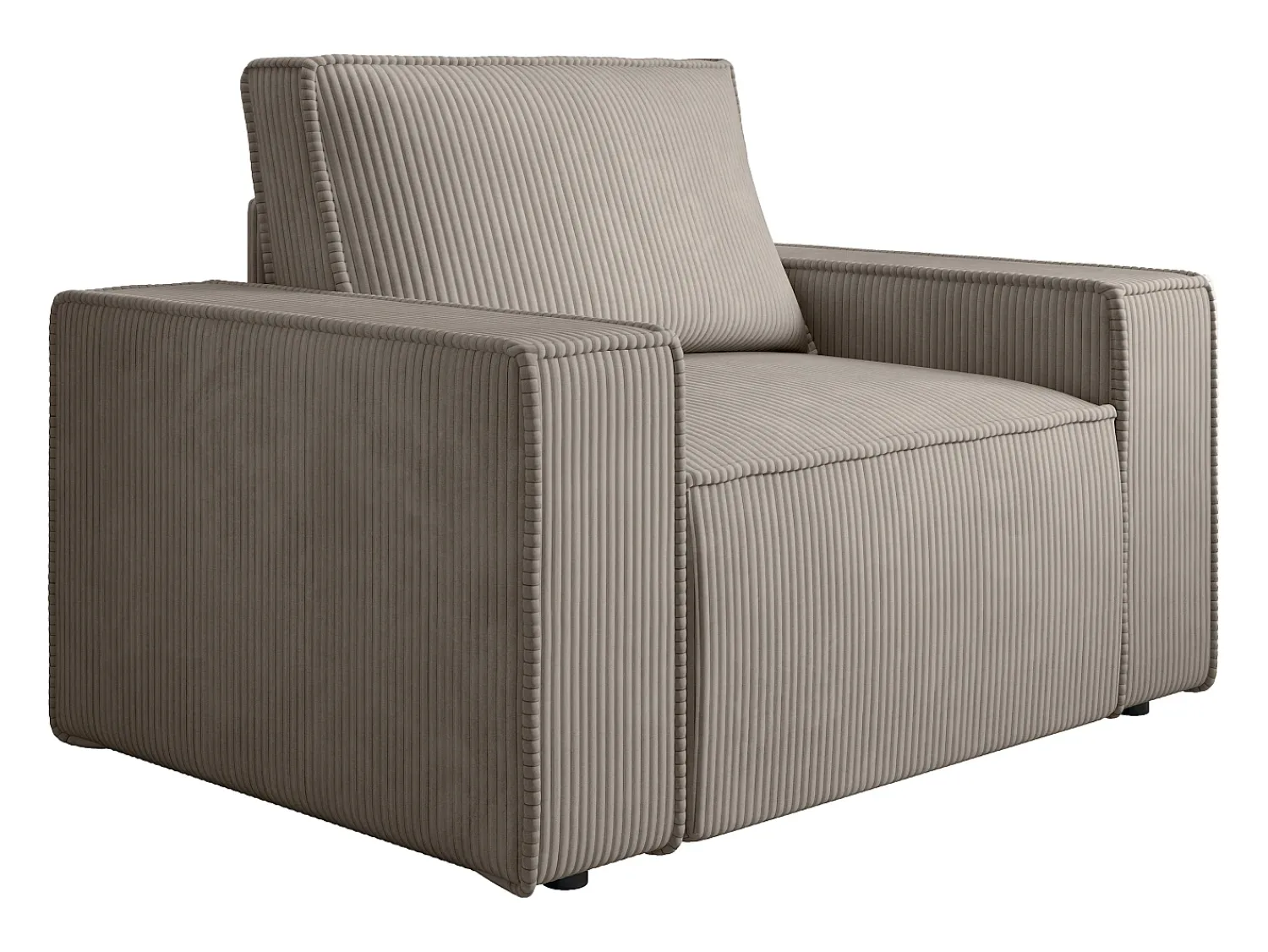 Poltrona|Vente-unique Poltrona em veludo canelado de estilo design AMELIA Taupe