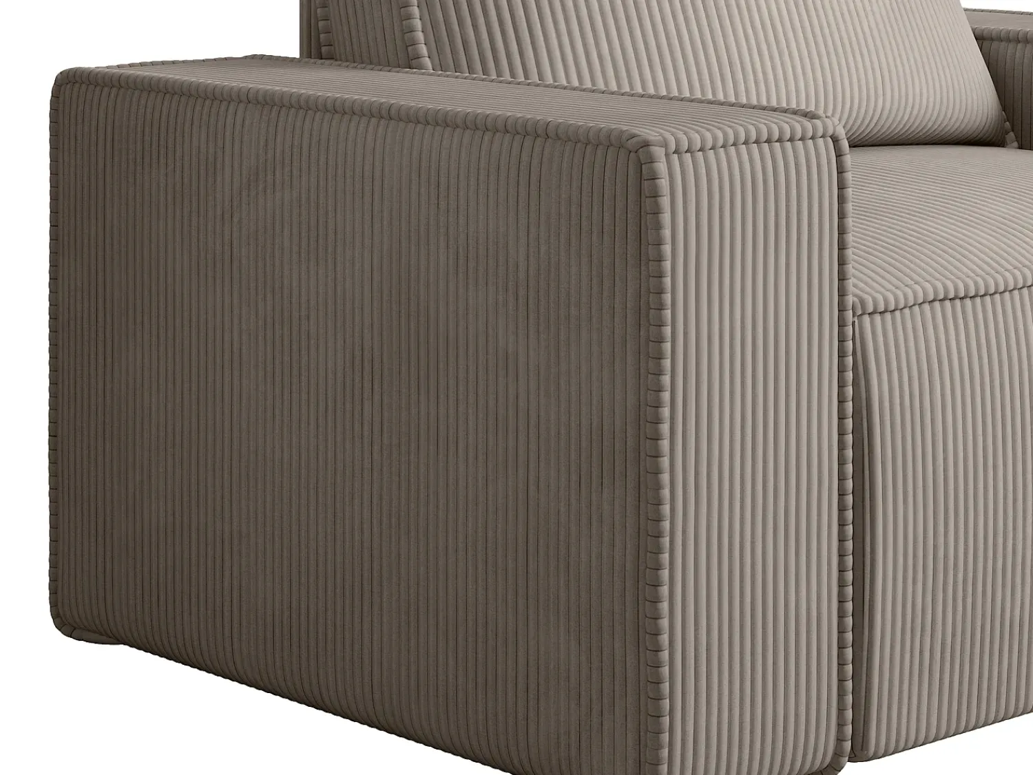 Poltrona|Vente-unique Poltrona em veludo canelado de estilo design AMELIA Taupe