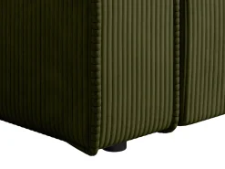 Hot Vente-unique Poltrona em veludo canelado verde oliva de estilo design AMELIA Caqui