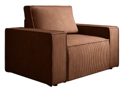 Poltrona*Vente-unique Poltrona em veludo canelado escura AMELIA Terracota