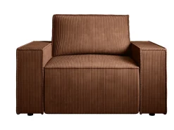 Poltrona*Vente-unique Poltrona em veludo canelado escura AMELIA Terracota