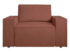 Vente-unique Poltrona em veludo canelado cor-de- de estilo design AMELIA^ Poltrona