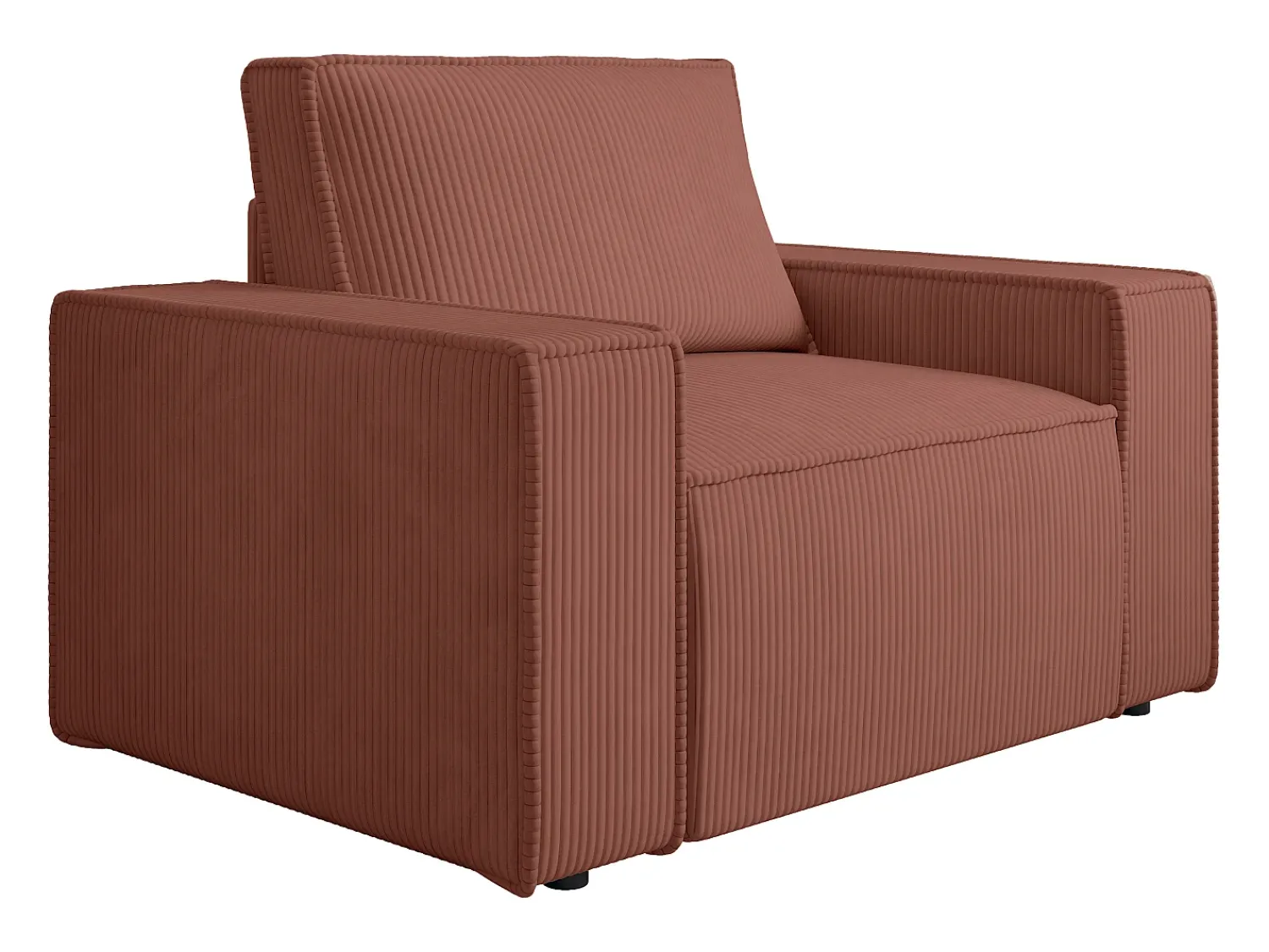 Vente-unique Poltrona em veludo canelado cor-de- de estilo design AMELIA^ Poltrona