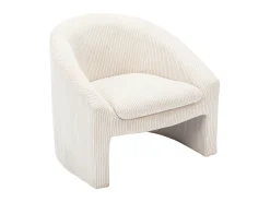 Vente-unique Poltrona em veludo canelado cor estilo design OSSANA Creme