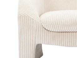 Vente-unique Poltrona em veludo canelado cor estilo design OSSANA Creme