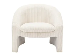 Vente-unique Poltrona em veludo canelado cor estilo design OSSANA Creme