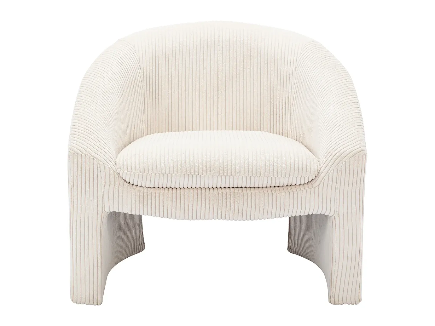 Vente-unique Poltrona em veludo canelado cor estilo design OSSANA Creme
