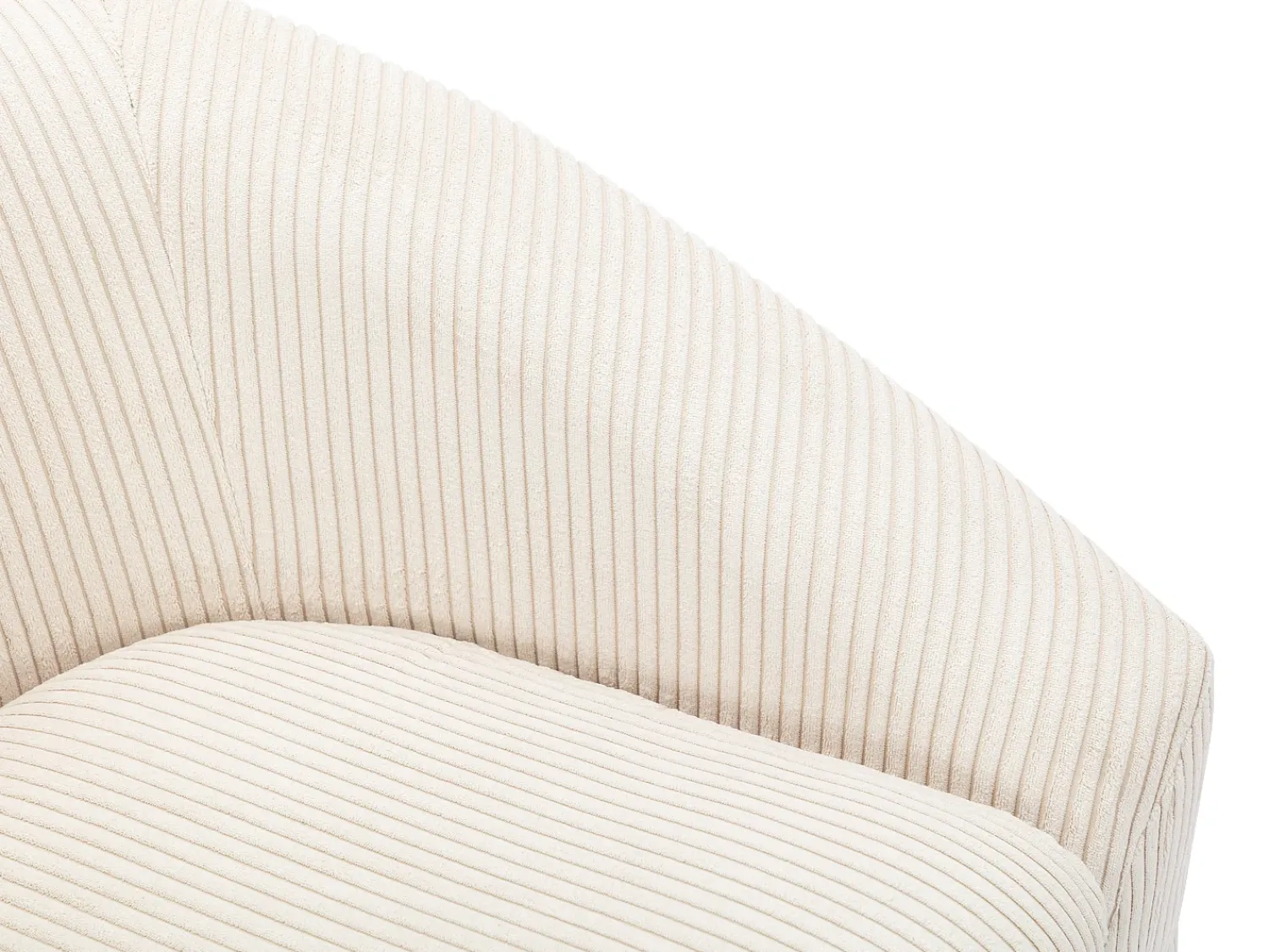 Vente-unique Poltrona em veludo canelado cor estilo design OSSANA Creme