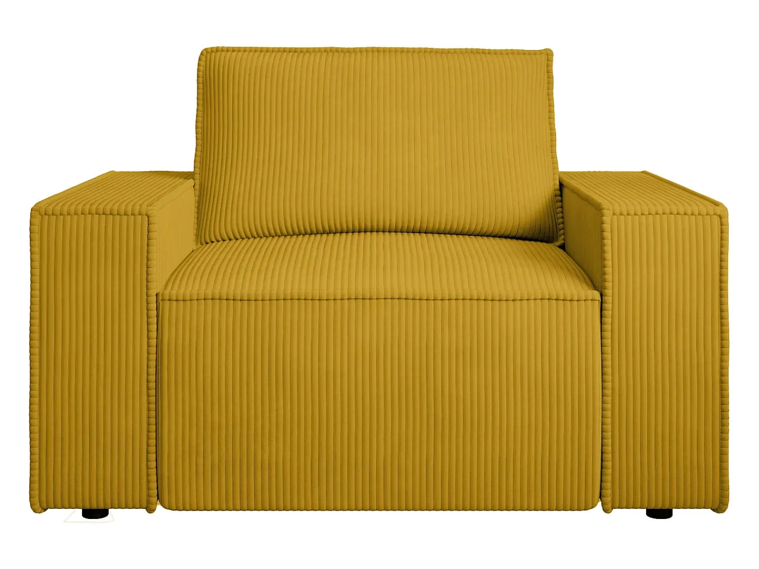 Poltrona*Vente-unique Poltrona em veludo canelado de estilo design AMELIA Amarelo