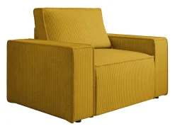 Poltrona*Vente-unique Poltrona em veludo canelado de estilo design AMELIA Amarelo