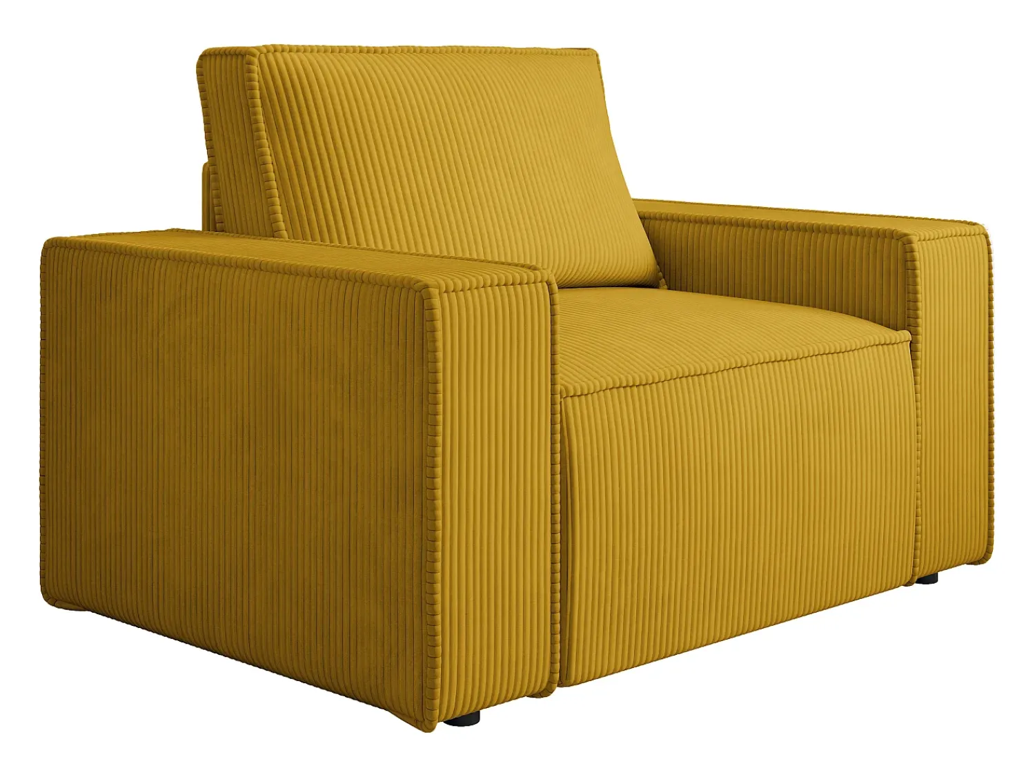 Poltrona*Vente-unique Poltrona em veludo canelado de estilo design AMELIA Amarelo