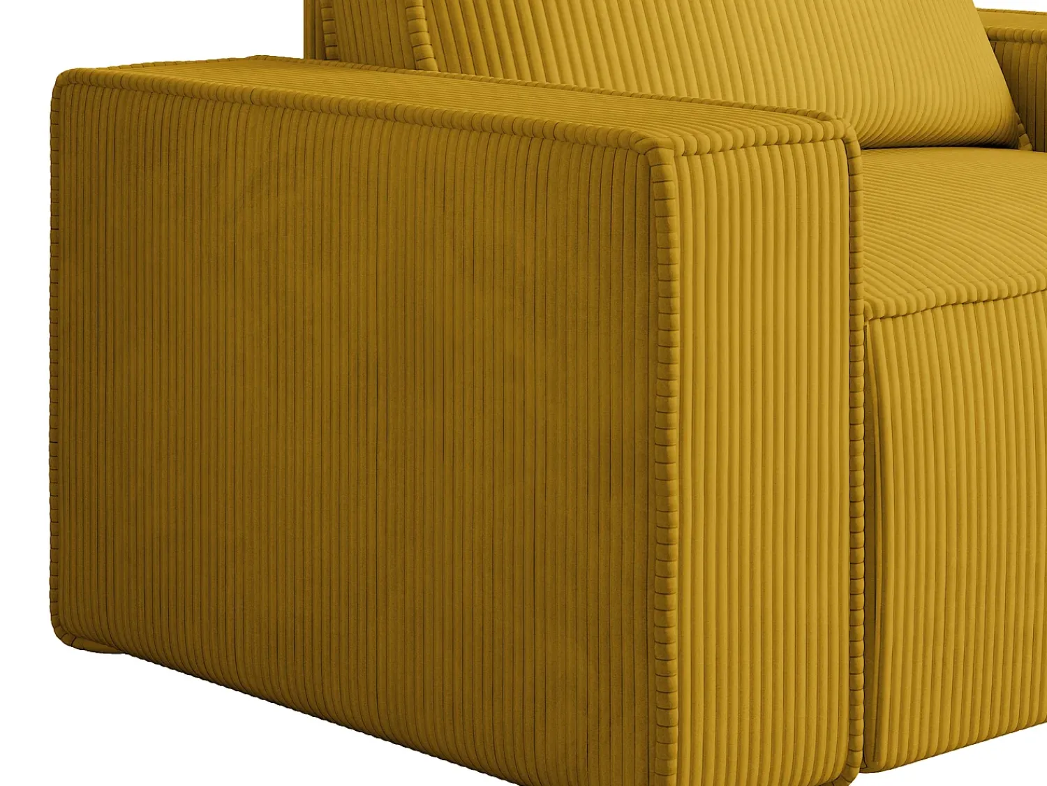 Poltrona*Vente-unique Poltrona em veludo canelado de estilo design AMELIA Amarelo