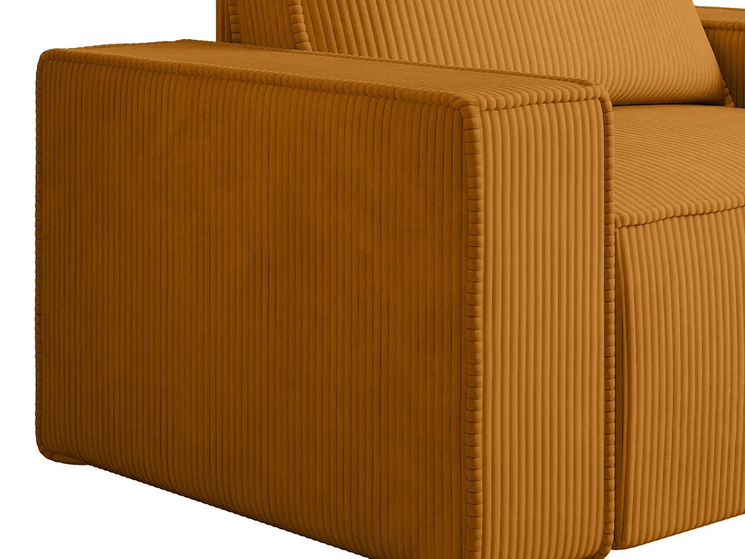 Poltrona*Vente-unique Poltrona em veludo canelado laranja-claro de estilo design AMELIA Laranja claro