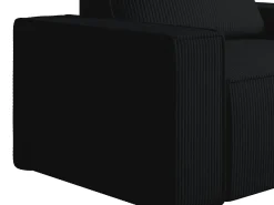 Poltrona|Vente-unique Poltrona em veludo canelado de estilo design AMELIA Preto