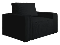 Poltrona|Vente-unique Poltrona em veludo canelado de estilo design AMELIA Preto