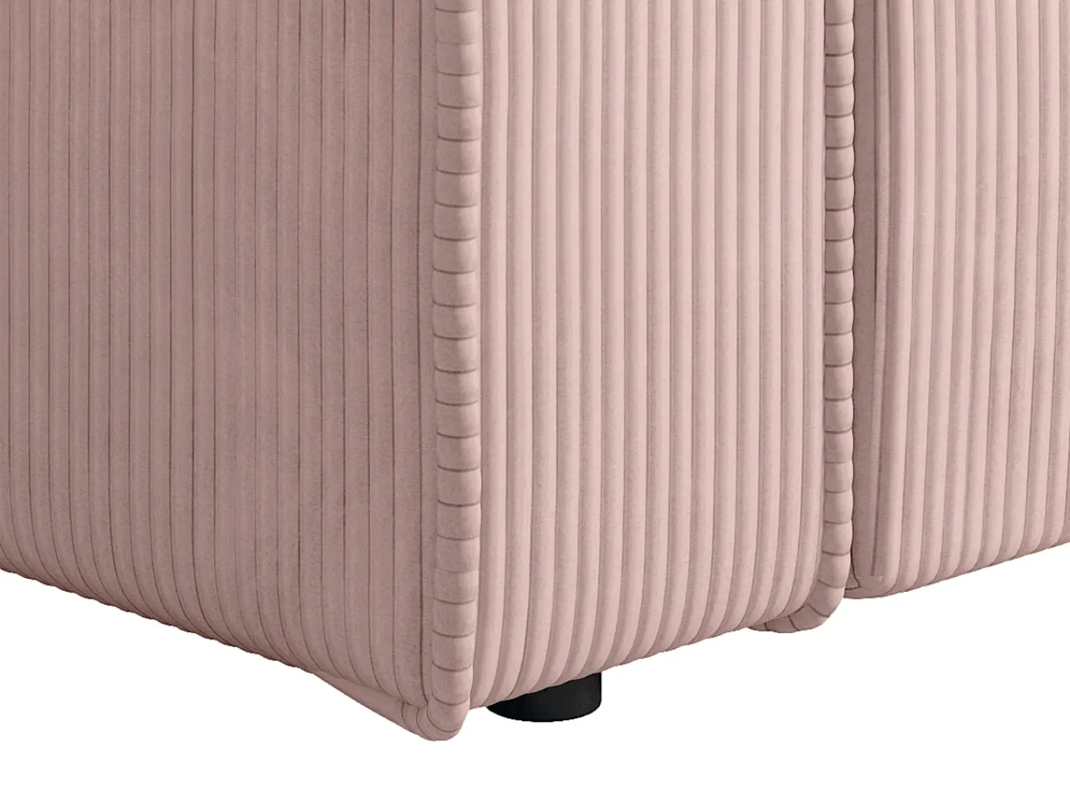 Poltrona*Vente-unique Poltrona em veludo canelado cor-de-rosa pó de estilo design AMELIA Rosa claro