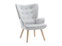 Vente-unique Poltrona em veludo cinza acolchoado. Estilo escandinavo. VATELY^ Poltrona