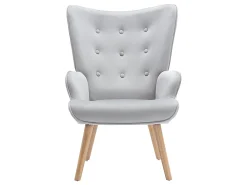 Vente-unique Poltrona em veludo cinza acolchoado. Estilo escandinavo. VATELY^ Poltrona
