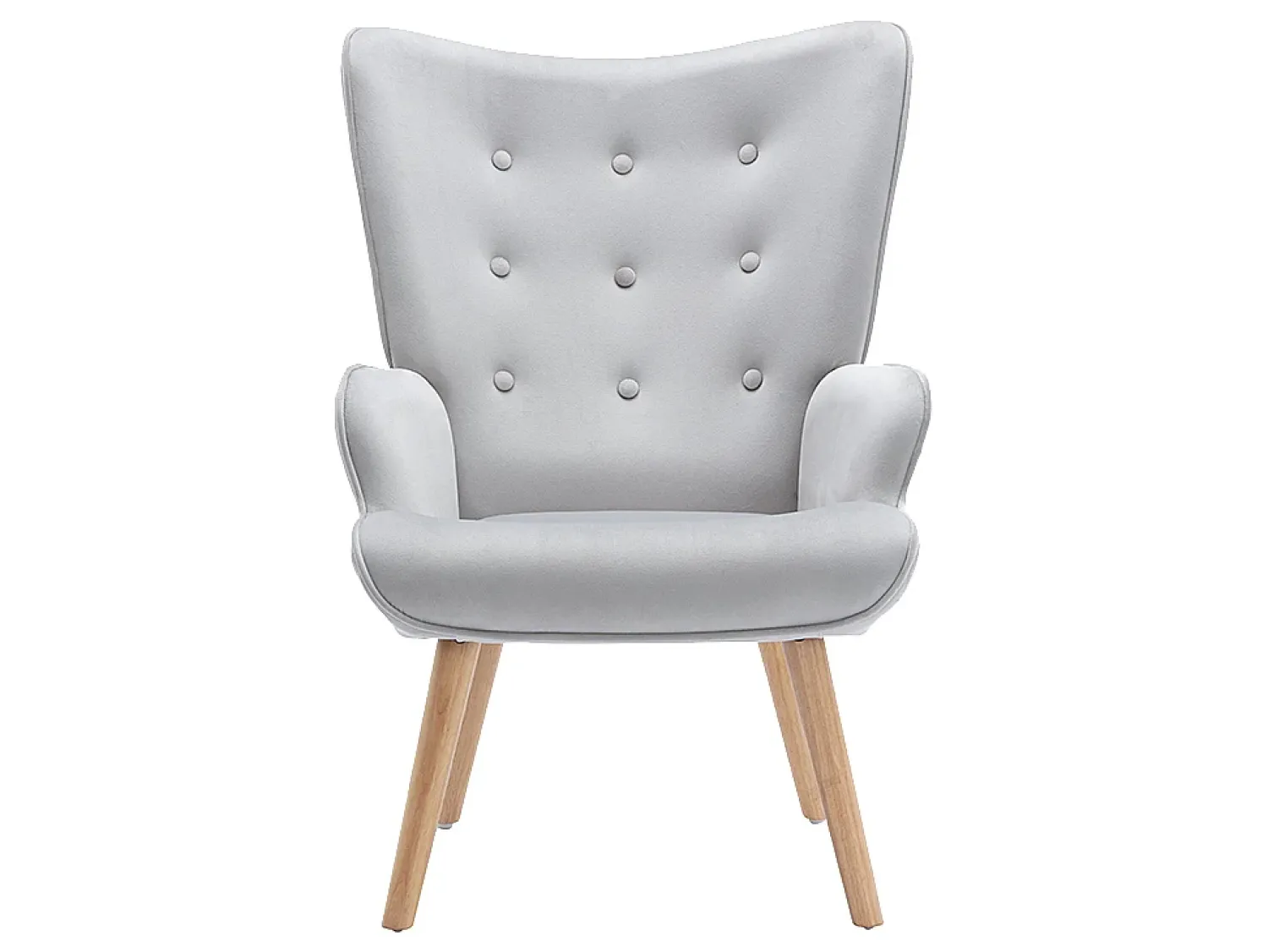 Vente-unique Poltrona em veludo cinza acolchoado. Estilo escandinavo. VATELY^ Poltrona