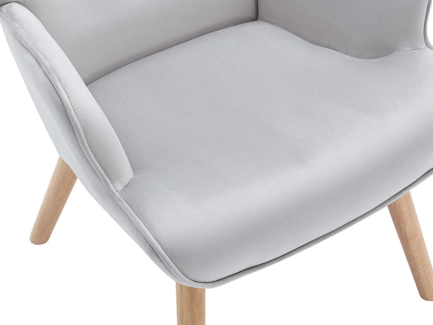 Vente-unique Poltrona em veludo cinza acolchoado. Estilo escandinavo. VATELY^ Poltrona