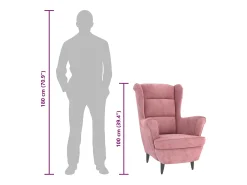 Discount vidaxl Poltrona em veludo cor-de- Rosa
