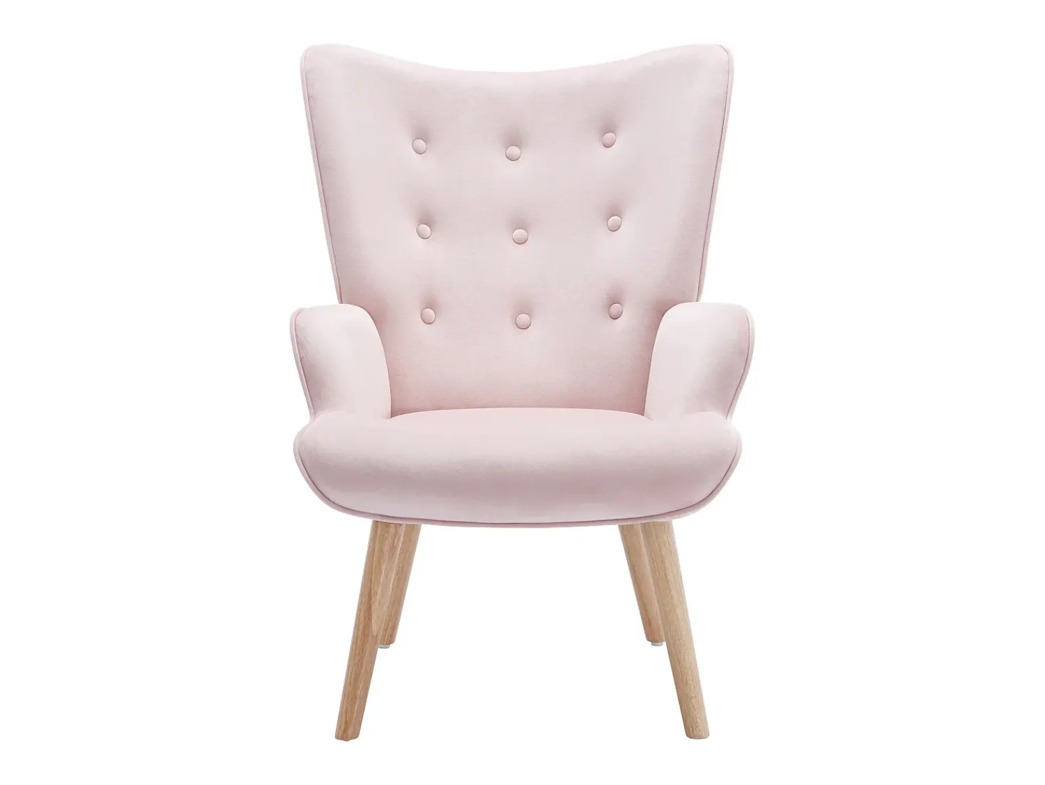 Poltrona|Vente-unique Poltrona em veludo cor-de- de estilo escandinavo VATELY Rosa