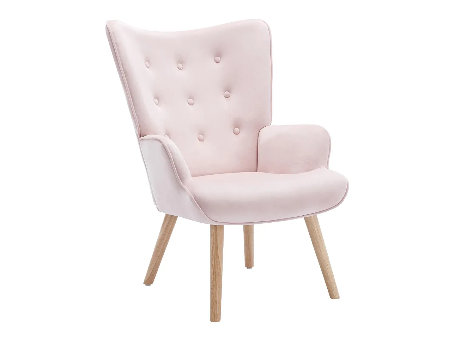 Poltrona|Vente-unique Poltrona em veludo cor-de- de estilo escandinavo VATELY Rosa