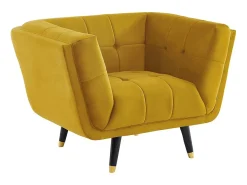 Sale Vente-unique Poltrona em veludo ocre - SAMANTHA II Amarelo