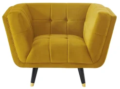 Sale Vente-unique Poltrona em veludo ocre - SAMANTHA II Amarelo