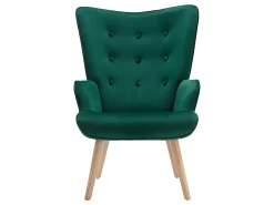 Poltrona*Vente-unique Poltrona em veludo verde acolchoado. Estilo escandinavo. VATELY Verde pinho