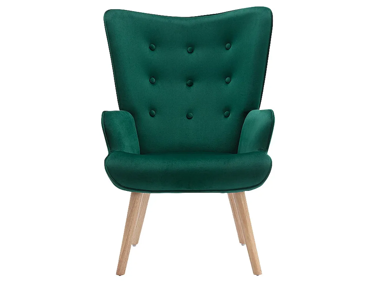 Poltrona*Vente-unique Poltrona em veludo verde acolchoado. Estilo escandinavo. VATELY Verde pinho