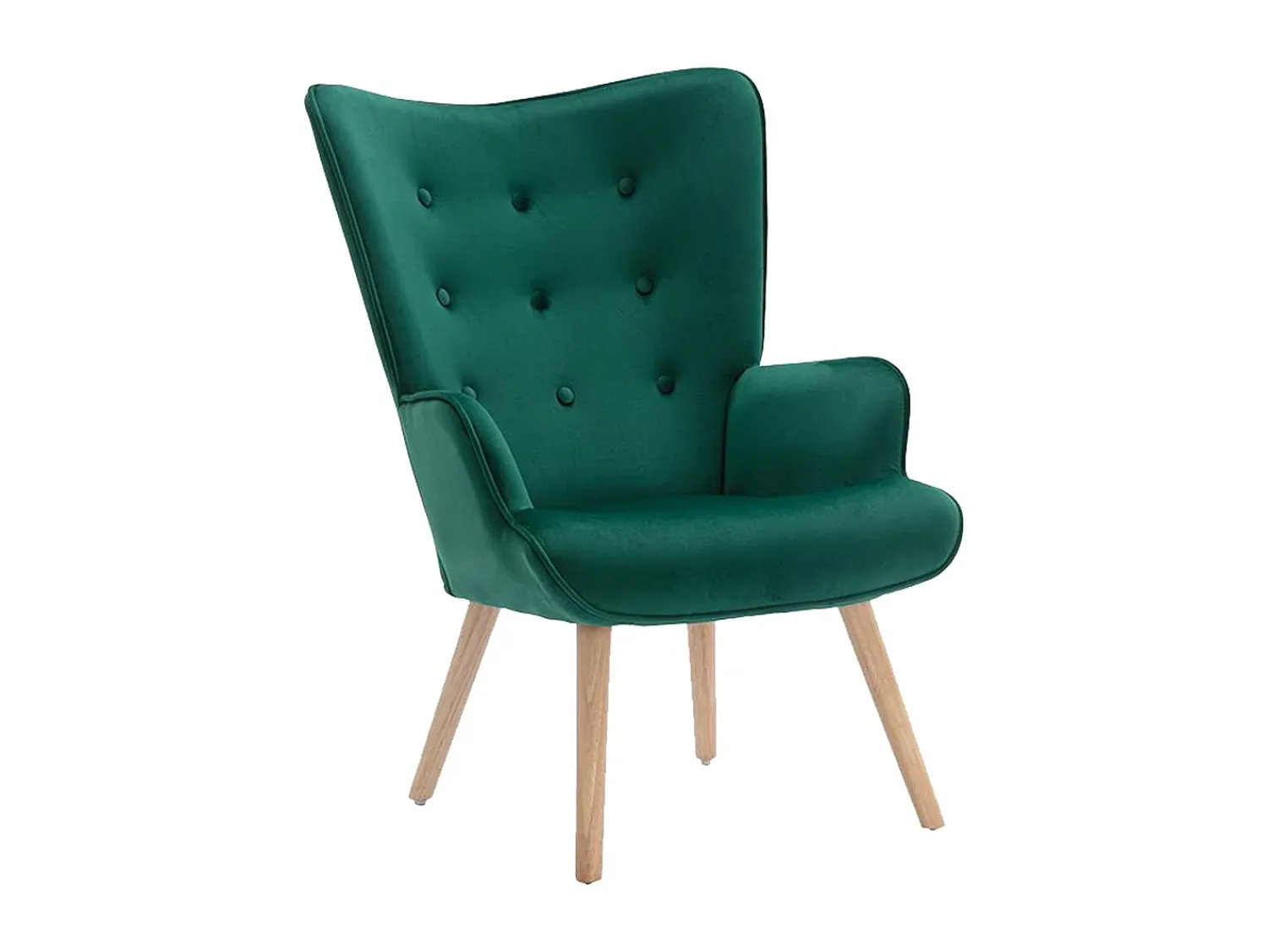 Poltrona*Vente-unique Poltrona em veludo verde acolchoado. Estilo escandinavo. VATELY Verde pinho