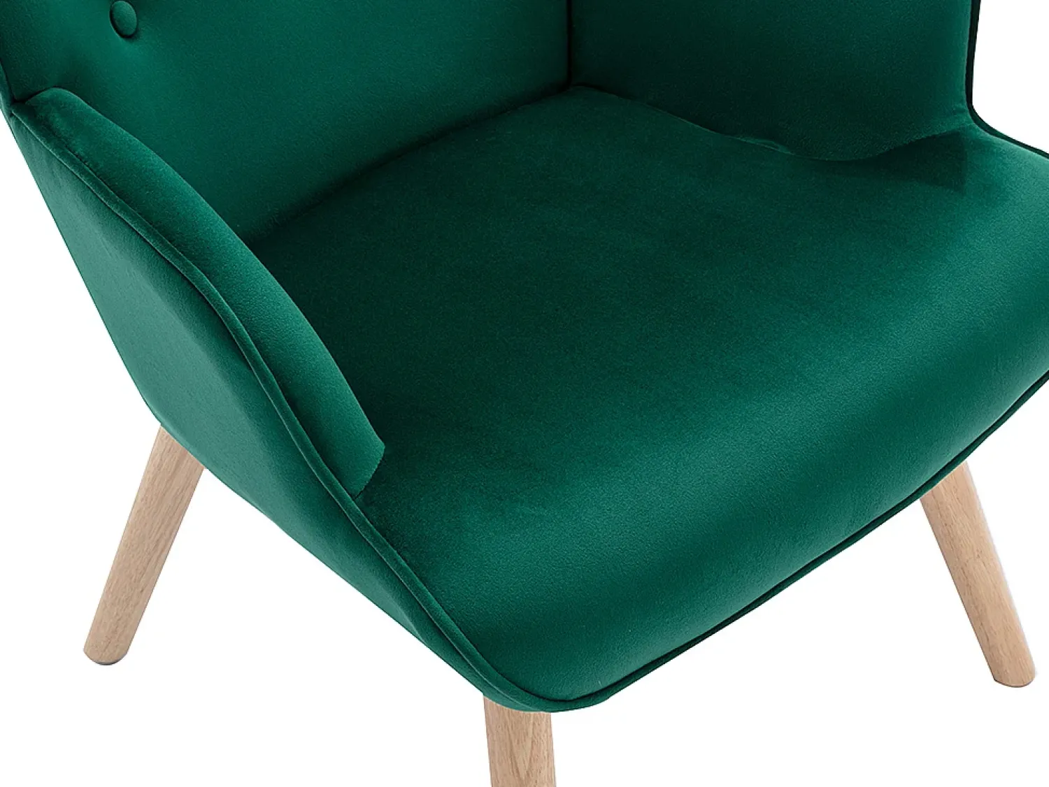 Poltrona*Vente-unique Poltrona em veludo verde acolchoado. Estilo escandinavo. VATELY Verde pinho