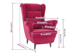 Best vidaxl Poltrona em veludo tinto Vermelho