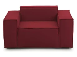 Poltrona|Talamo Italia Poltrona Emanuela, Poltrona de sala, 100% Made in Italy, Poltrona relaxante em tecido acolchoado, 140x95h70 cm, Vermelho