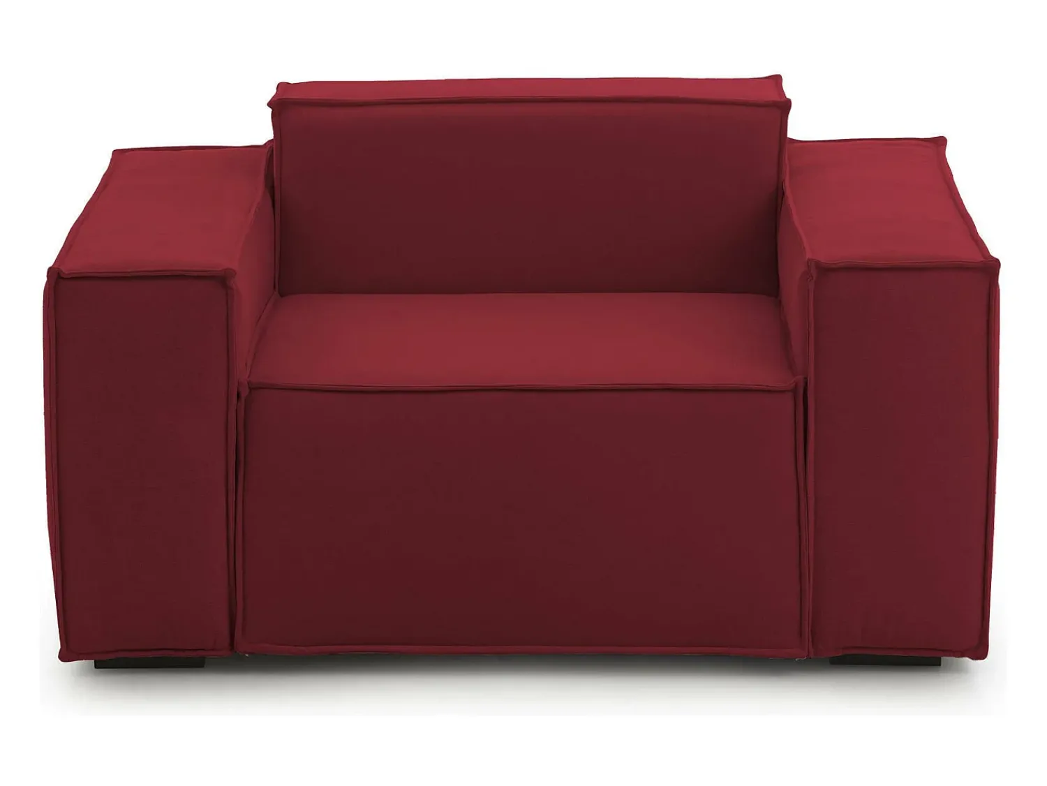 Poltrona|Talamo Italia Poltrona Emanuela, Poltrona de sala, 100% Made in Italy, Poltrona relaxante em tecido acolchoado, 140x95h70 cm, Vermelho