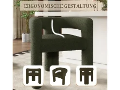 Poltrona* Poltrona ergonômica feita de tecido de pelúcia – confortável, elegante e versátil. Verde esmeralda