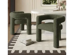 Poltrona* Poltrona ergonômica feita de tecido de pelúcia – confortável, elegante e versátil. Verde esmeralda